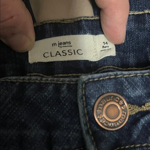 Maurices Classic Low Rise Dark Blue Flare Jeans - Picture 2 of 6